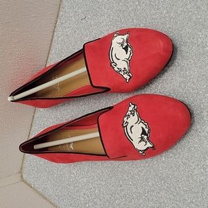 NEW University of Arkansas Red Loafers 7.5 The Razorback Collection